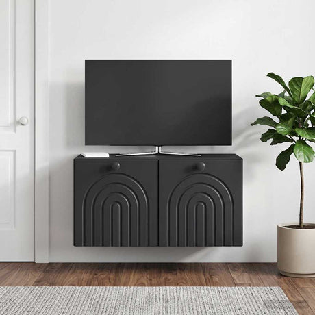 Vidaxl wandbeugel tv-kast zwart 59,5 x 31 x 30 cm bewerkt hout