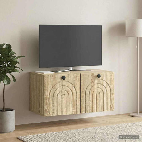 Vidaxl wandbeugel tv-kast sonoma eiken 59,5 x 31 x 30 cm bewerkt hout