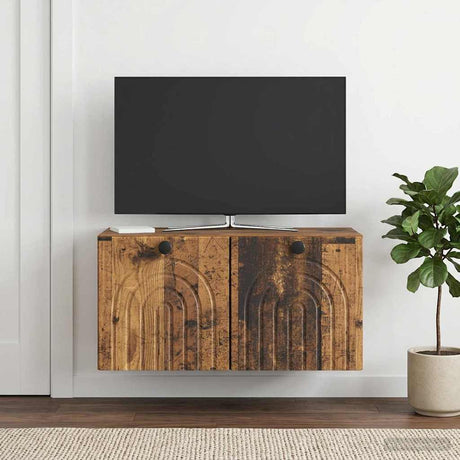 Vidaxl wandbeugel tv-kast oud hout 59,5 x 31 x 30 cm bewerkt hout