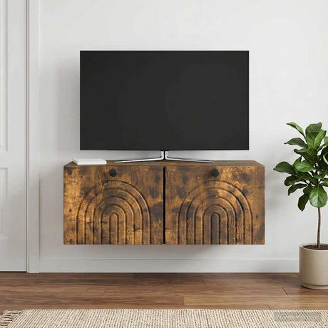 Vidaxl wandbeugel tv-kast gerookt eiken 78,5 x 31 x 30 cm bewerkt hout