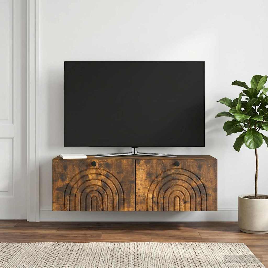 Vidaxl wandbeugel tv-kast gerookt eiken 98 x 31 x 30 cm bewerkt hout