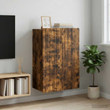 Vidaxl wandkast gerookt eiken 66 x 34,5 x 92 cm bewerkt hout