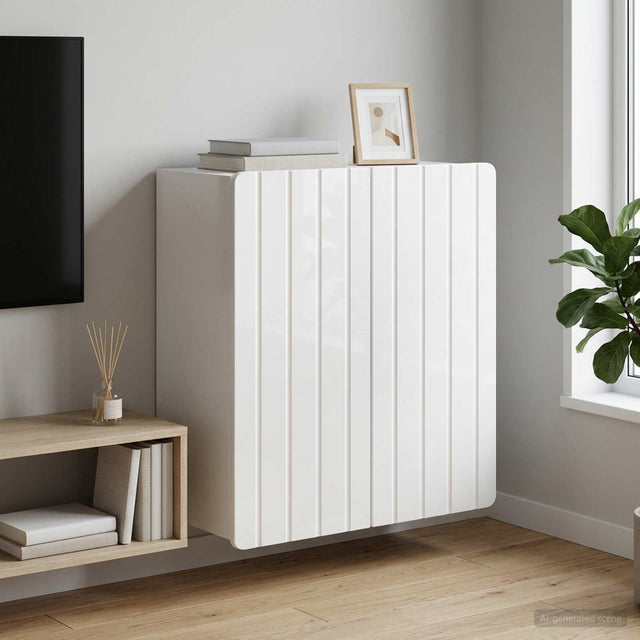 Vidaxl wandkast hoogglans wit 59 x 31 x 64 cm bewerkt hout