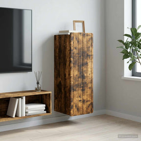 Vidaxl wandkast gerookt eiken 33 x 34,5 x 94 cm bewerkt hout