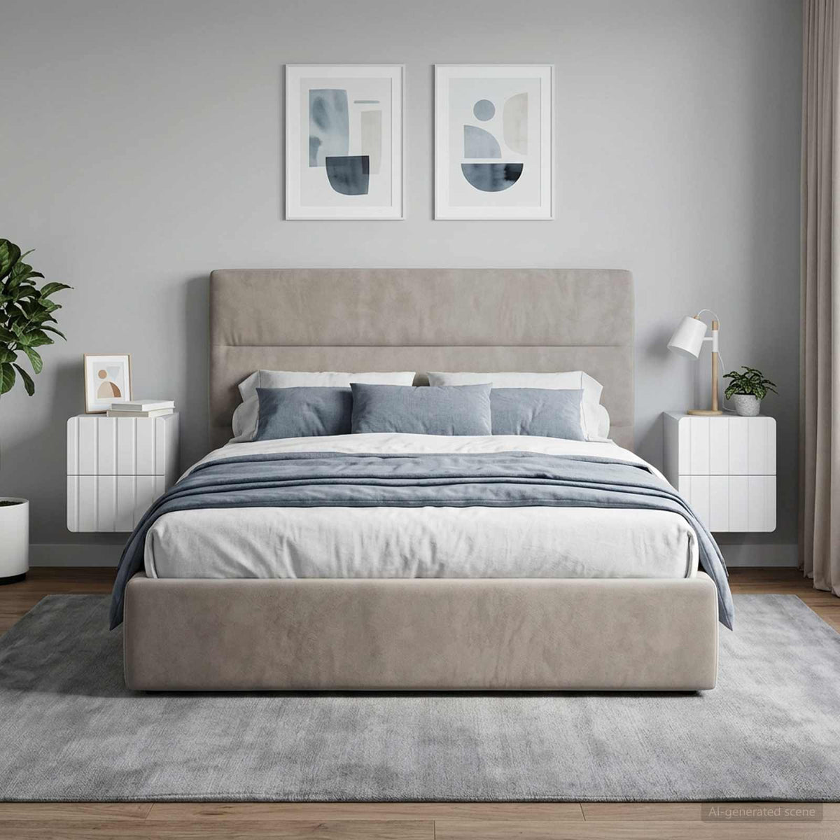 Vidaxl wandbeugel bedkast 2 st wit 33 x 34,5 x 43 cm bewerkt hout