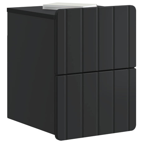 Vidaxl wandbeugel bedkast 2 st zwart 33 x 34,5 x 43 cm bewerkt hout