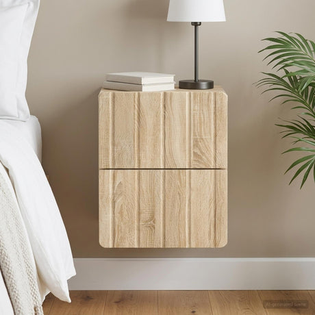 Vidaxl wandbeugel bedkast sonoma eiken 33 x 34,5 x 43 cm bewerkt hout
