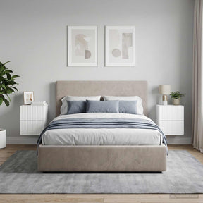 Vidaxl wandbeugel bedkast 2 st hoogglans wit 33 x 34,5 x 43 cm