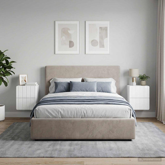 Vidaxl wandbeugel bedkast 2 st hoogglans wit 33 x 34,5 x 43 cm