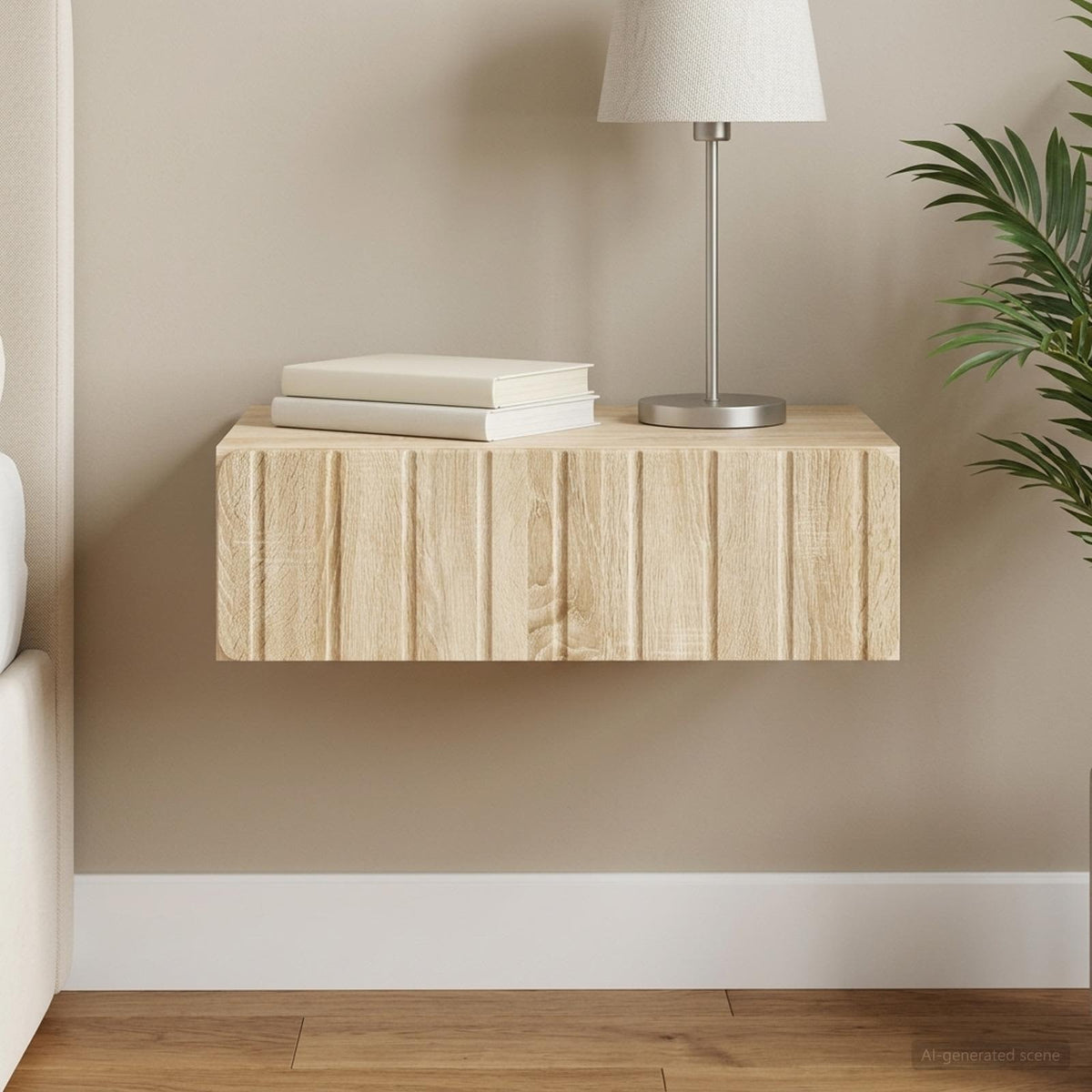 Vidaxl wandmontage zijtafel sonoma eiken 59 x 34,5 x 17 cm
