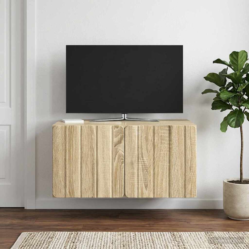 Vidaxl wandbeugel tv-kast 59,5 x 41 x 30 cm sonoma eiken bewerkt hout