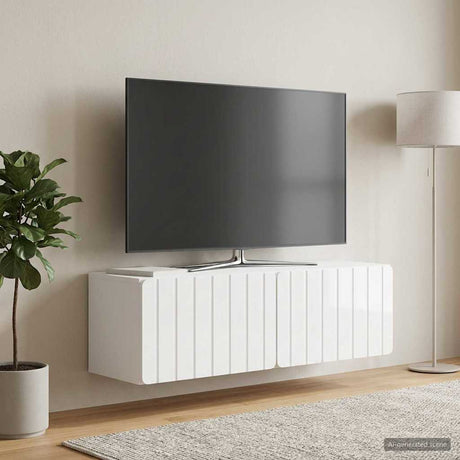 Vidaxl wandbeugel tv-kast 98 x 31 x 30 cm hoogglans wit bewerkt hout