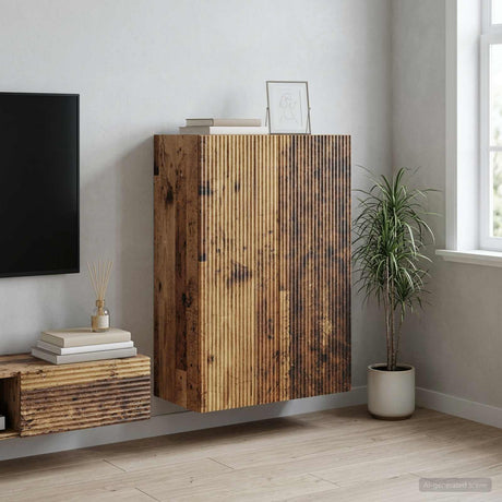 Vidaxl wandkast 66 x 34,5 x 90 cm bewerkt hout oud hout