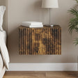 Vidaxl wandbeugel bedkast gerookt eiken 33 x 34,5 x 20 cm bewerkt hout