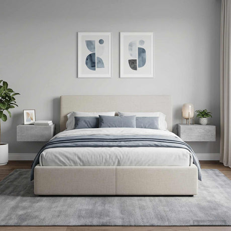 Vidaxl wandbeugel bedkast 2 st betongrijs 49 x 34,5 x 20 cm