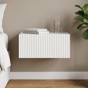 Vidaxl wandbeugel bedkast hoogglans wit 49 x 34,5 x 20 cm bewerkt hout