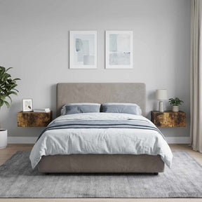 Vidaxl wandbeugel bedkast 2 st gerookt eiken 49 x 34,5 x 20 cm
