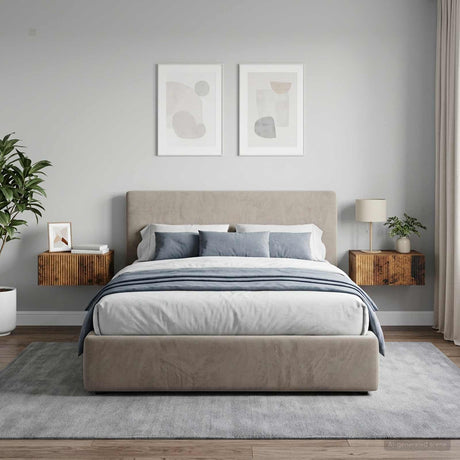 Vidaxl wandbeugel bedkast 2 st oud hout 49 x 34,5 x 20 cm bewerkt hout