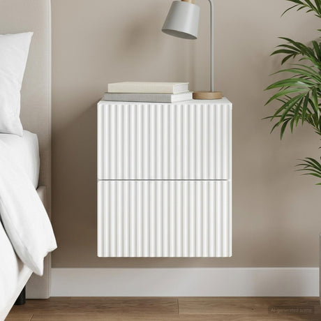 Vidaxl wandbeugel bedkast met lade wit 33 x 34,5 x 40 cm bewerkt hout