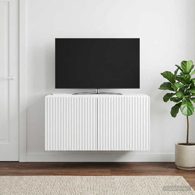 Vidaxl wandbeugel tv-kast wit 59,5 x 41 x 30 cm bewerkt hout