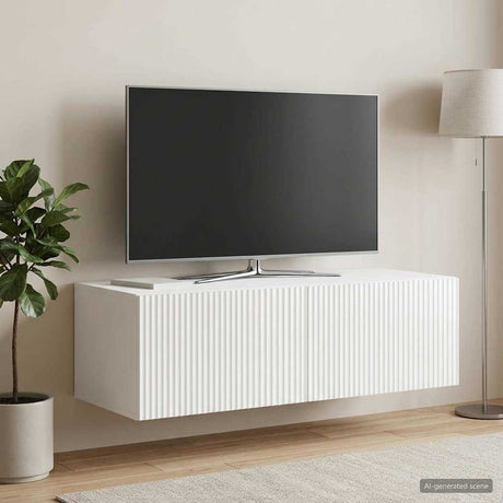 Vidaxl wandbeugel tv-kast 98 x 41 x 30 cm hoogglans wit bewerkt hout