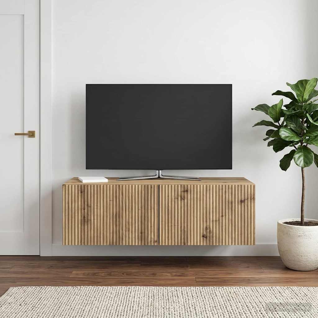Vidaxl wandbeugel tv-kast 98 x 41 x 30 cm artisanaal eiken
