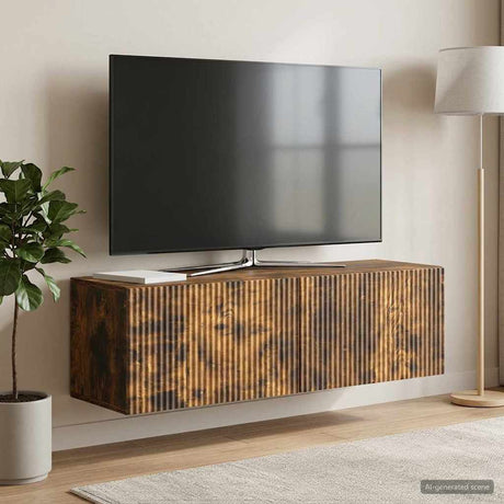 Vidaxl wandbeugel tv-kast 98 x 31 x 30 cm gerookt eiken bewerkt hout