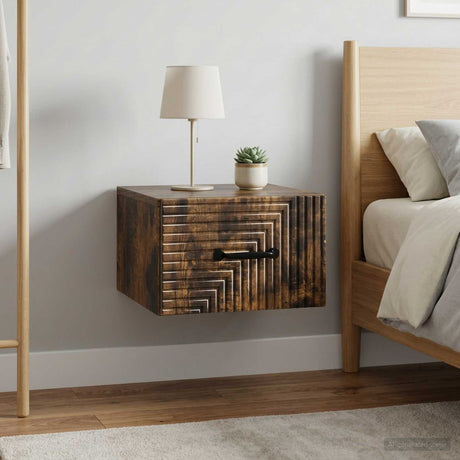 Vidaxl wandbeugel bedkast 2 st gerookt eiken 34,5 x 33 x 20 cm
