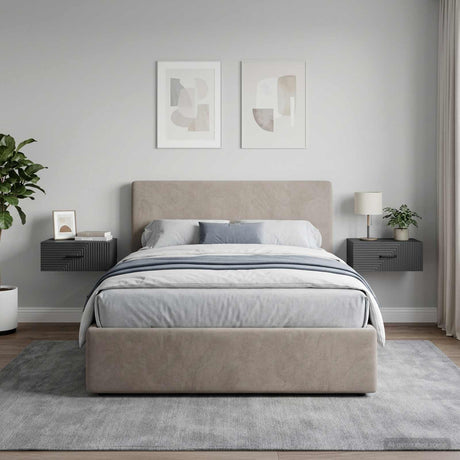 Vidaxl wandbeugel bedkast 2 st zwart 49 x 34,5 x 20 cm bewerkt hout