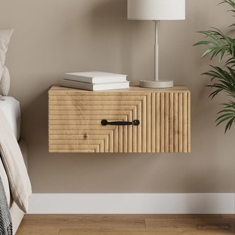 Vidaxl wandbeugel bedkast artisanaal eiken 49 x 34,5 x 20 cm