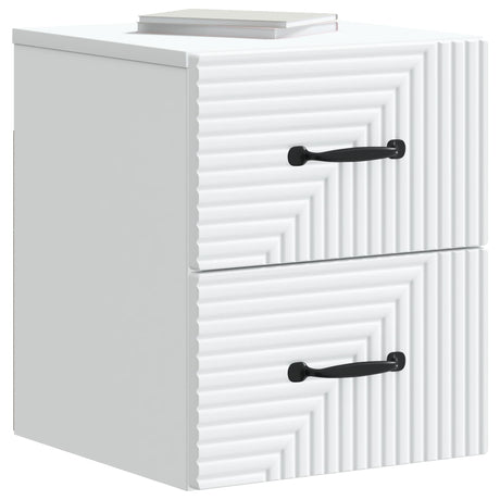 Vidaxl wandbeugel bedkast met lade wit 34,5 x 33 x 40 cm bewerkt hout