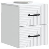 Vidaxl wandbeugel bedkast 2 st wit 34,5 x 33 x 40 cm bewerkt hout