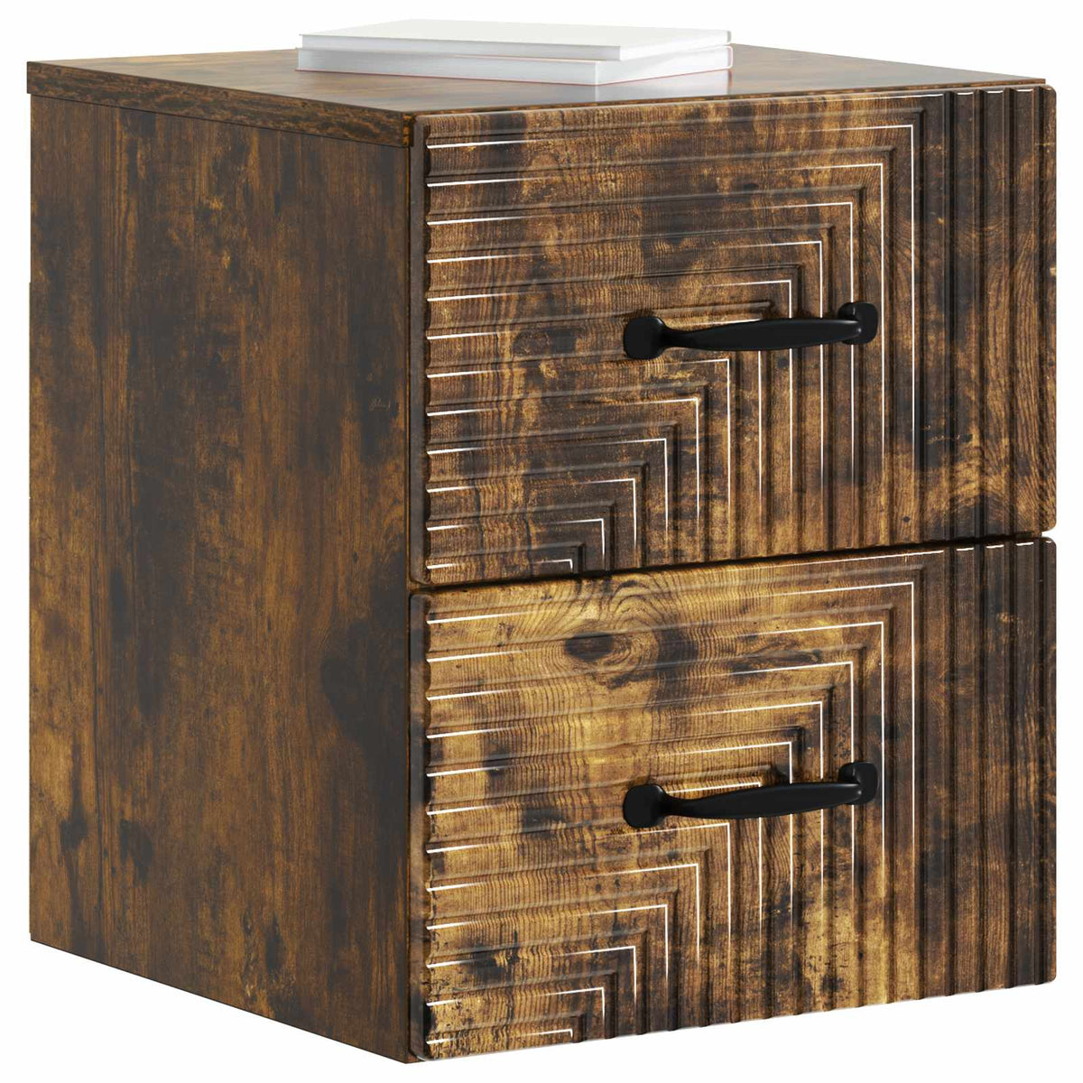 Vidaxl wandbeugel bedkast 2 st gerookt eiken 34,5 x 33 x 40 cm
