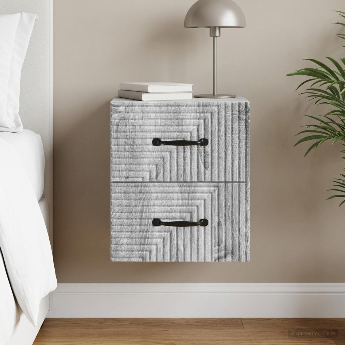 Vidaxl wandbeugel bedkast grijs sonoma 34,5 x 33 x 40 cm bewerkt hout