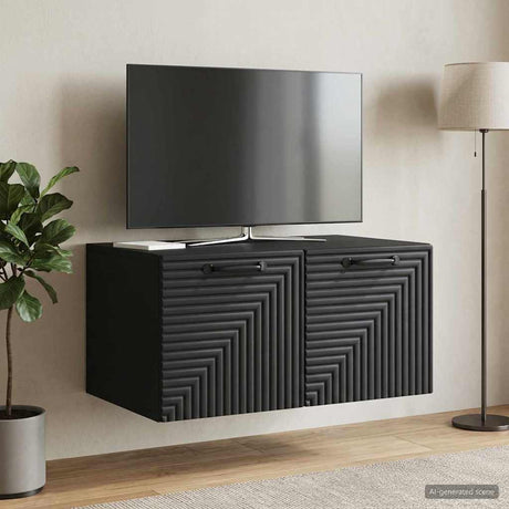 Vidaxl wandbeugel tv-kast zwart 59,5 x 41 x 30 cm bewerkt hout