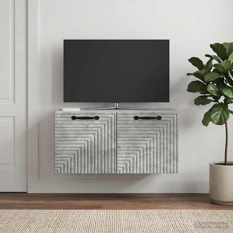 Vidaxl wandbeugel tv-kast betongrijs 59,5 x 31 x 30 cm bewerkt hout