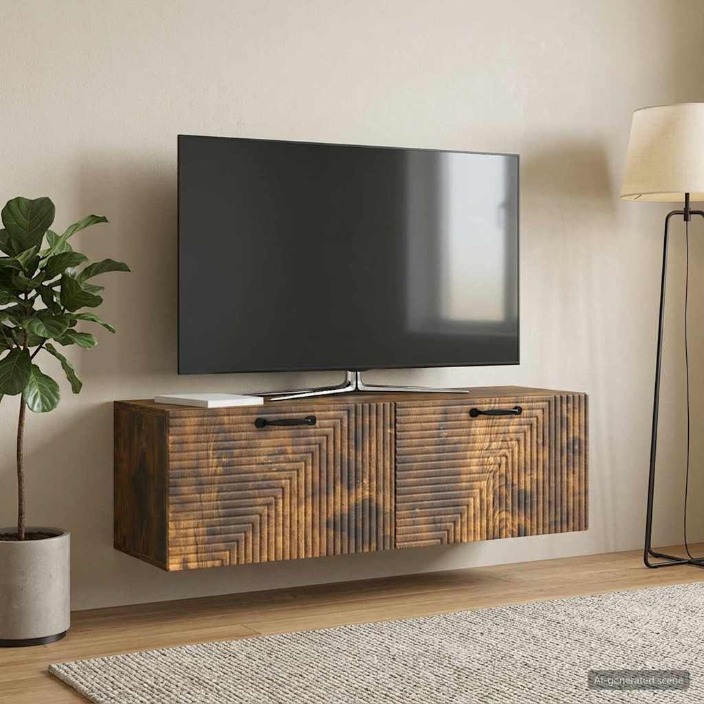 Vidaxl wandbeugel tv-kast gerookt eiken 98 x 31 x 30 cm bewerkt hout