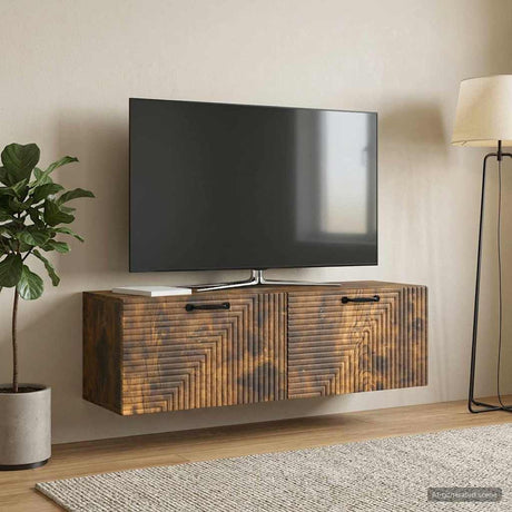 Vidaxl wandbeugel tv-kast gerookt eiken 98 x 31 x 30 cm bewerkt hout
