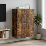 Vidaxl wandkast 66 x 34,5 x 90 cm bewerkt hout gerookt eiken