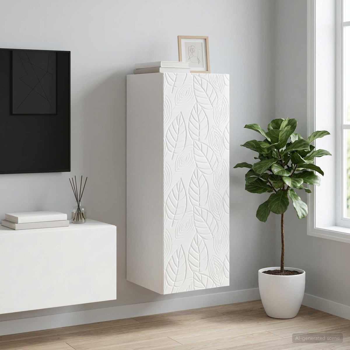 Vidaxl wandkast 33 x 34,5 x 90 cm bewerkt hout hoogglans wit