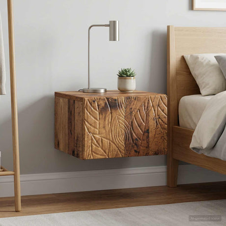 Vidaxl wandmontage zijtafel 2 st oud hout 34,5 x 33 x 20 cm