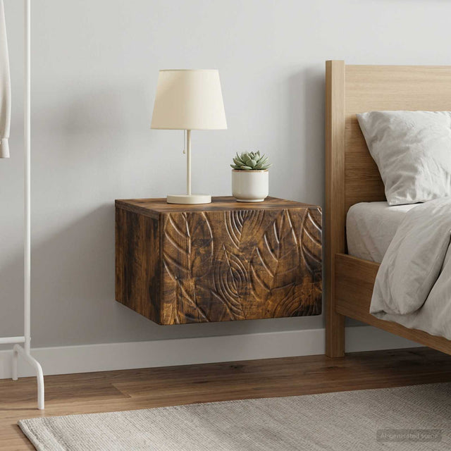 Vidaxl wandbeugel bedkast 2 st gerookt eiken 49 x 34,5 x 20 cm