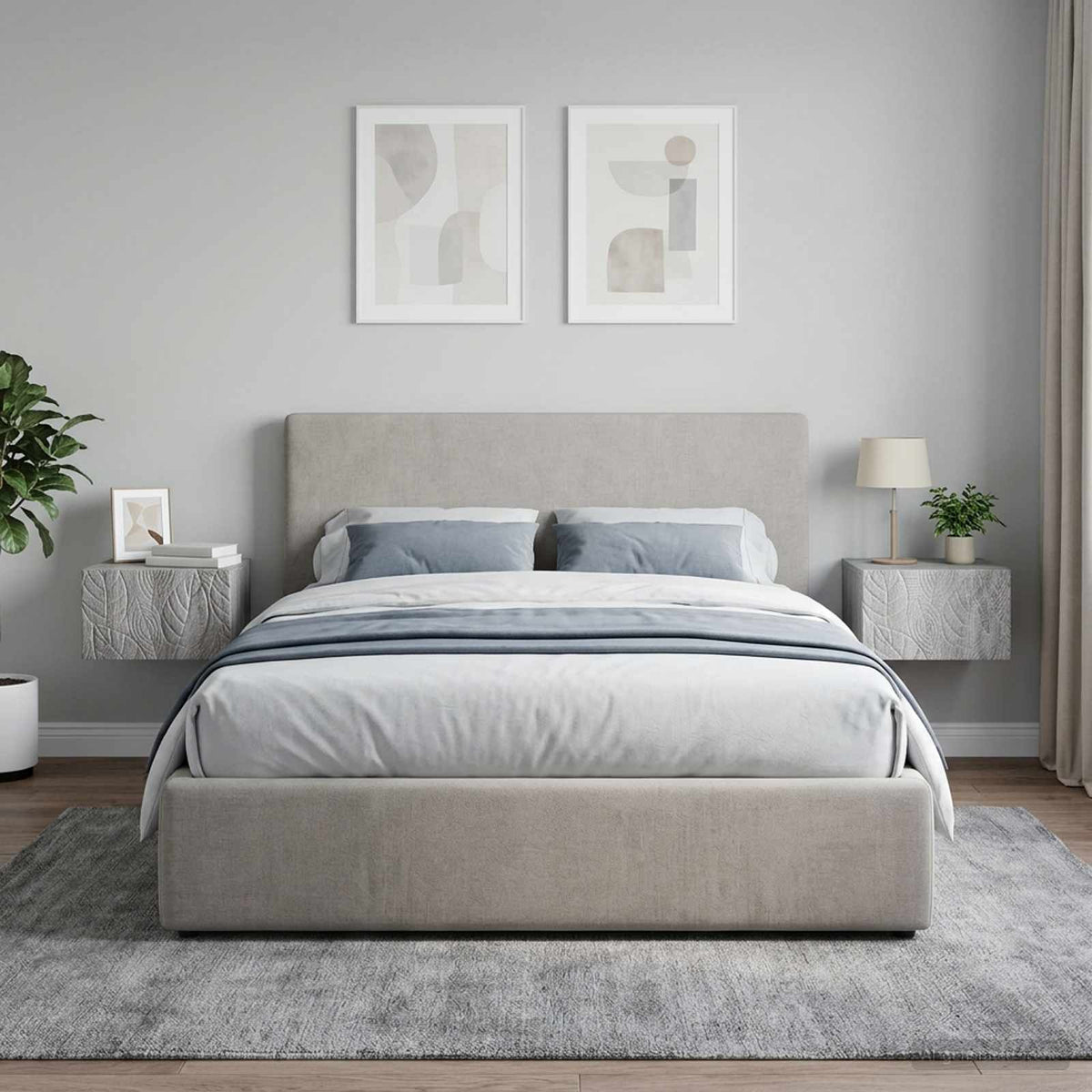 Vidaxl wandbeugel bedkast 2 st grijs sonoma 49 x 34,5 x 20 cm