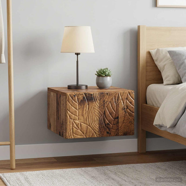Vidaxl wandbeugel bedkast 2 st oud hout 49 x 34,5 x 20 cm bewerkt hout