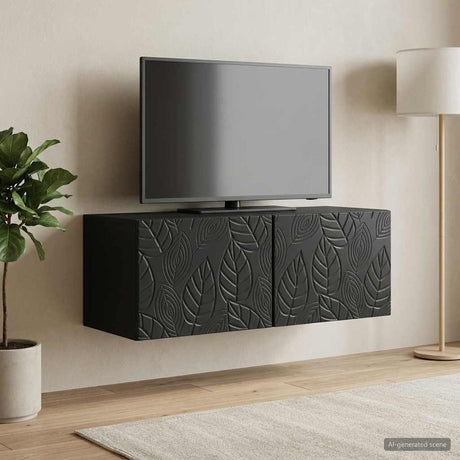 Vidaxl wandbeugel tv-kast 59,5 x 41 x 30 cm zwart bewerkt hout