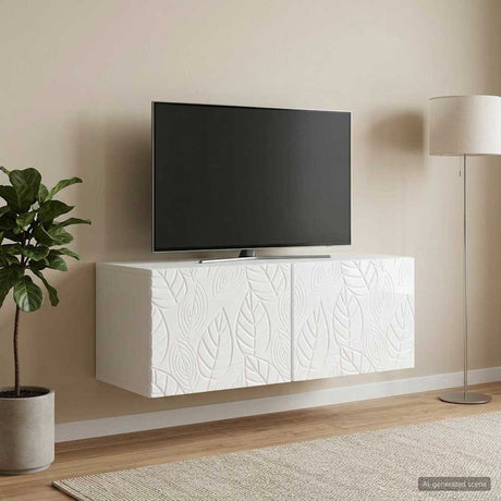 Vidaxl wandbeugel tv-kast 59,5 x 41 x 30 cm hoogglans wit bewerkt hout