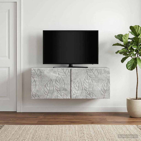 Vidaxl wandbeugel tv-kast 98 x 41 x 30 cm betongrijs bewerkt hout