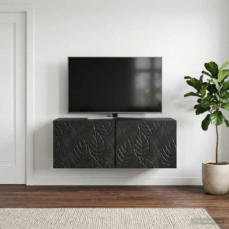 Vidaxl wandbeugel tv-kast 59,5 x 31 cm zwart bewerkt hout