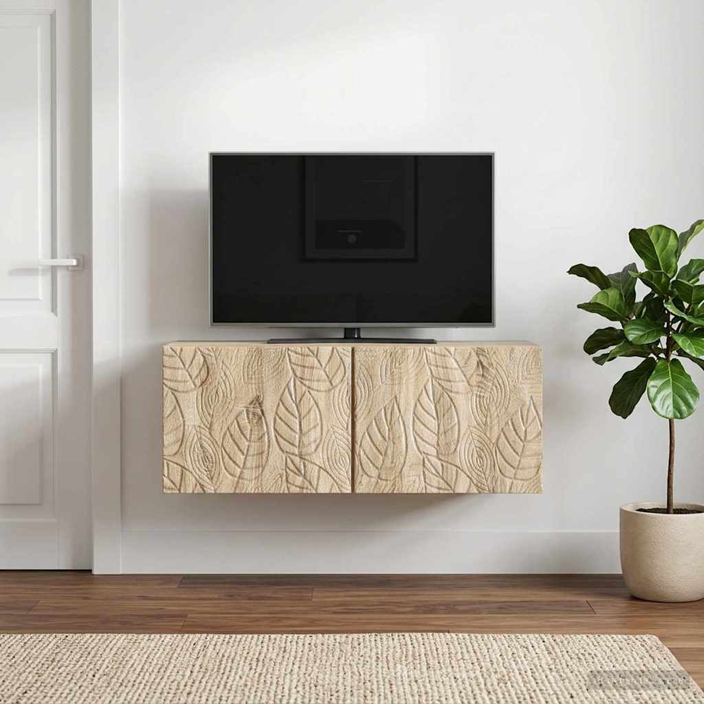 Vidaxl wandbeugel tv-kast 59,5 x 31 cm sonoma eiken bewerkt hout