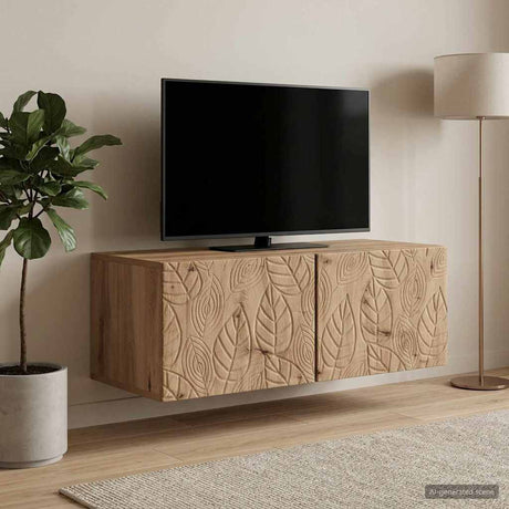 Vidaxl wandbeugel tv-kast 59,5 x 31 cm artisanaal eiken bewerkt hout
